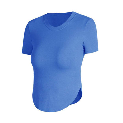 Nude feel Short-sleeved Workout Top Running gym top women - www.Shopthatapp.com