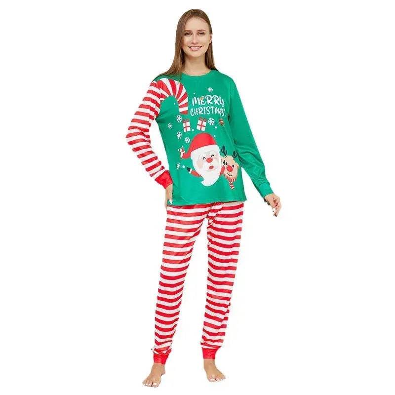Cartoon Santa Claus Letter Printing Parent-child Christmas Pajamas Home Wear Suit - www.Shopthatapp.com