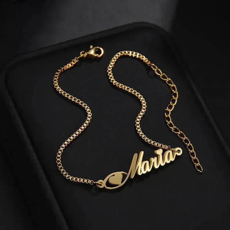 Women Custom and Personalized  Stainless Steel English Letter Bracelet From Europe And America - www.Shopthatapp.com