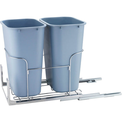 Pull-Out Trash Can, 35Lx2 Double Bins, Under Mount Kitchen Waste Container With Slide And Door Mounting Kit, 110 Lbs Load Capacity Heavy Duty Garbage Recycling Bin For Kitchen Cabinet, Sink - www.Shopthatapp.com