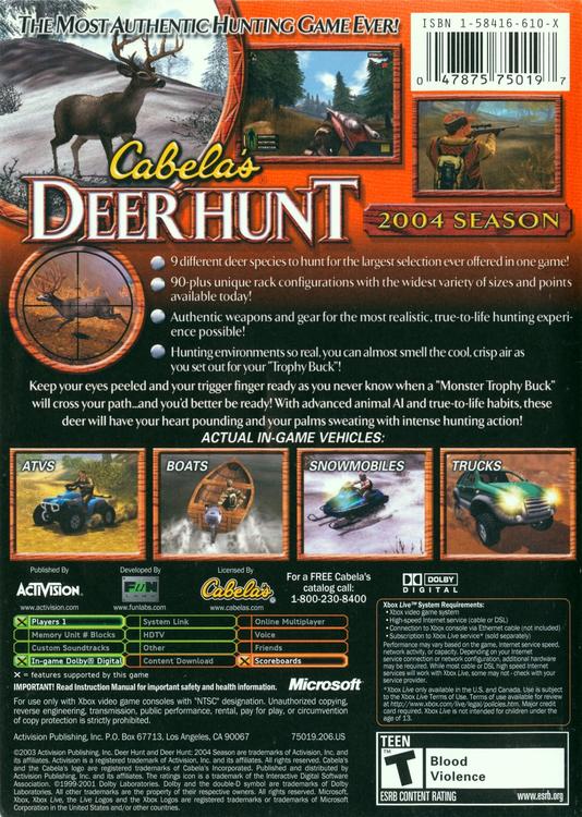 Cabela's Deer Hunt 2004 Season (usagé) - www.Shopthatapp.com