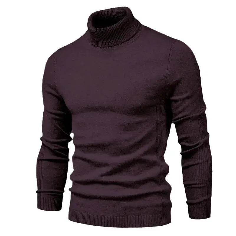 Men's Plain Slim Pullover Polo Sweatshirt Turtleneck Sweater Winter Casual Tops Men - www.Shopthatapp.com