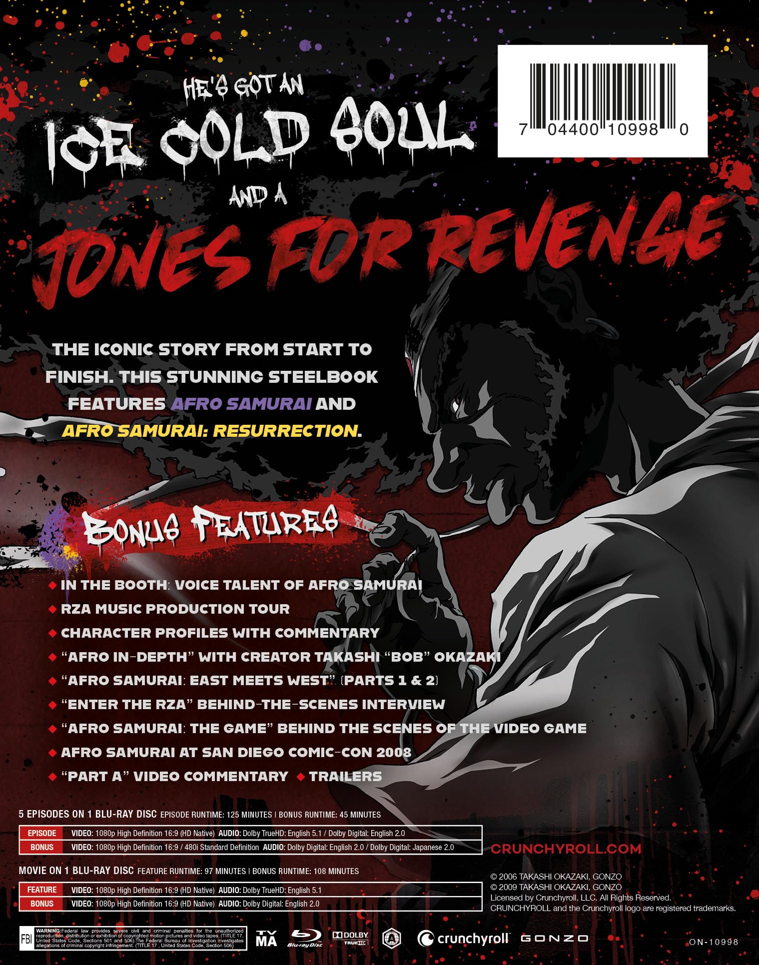 Afro Samurai / The Complete Series + Movie [Steelbook] - Blu-Ray - www.Shopthatapp.com