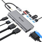Station d'accueil 12 en 1 USB C Hub Triple écran pour ordinateur portable avec HDMI USB VGA