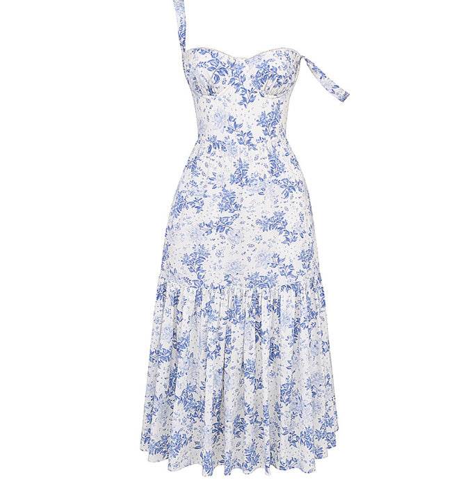 Spring And Summer Comely Pastoral Style Sling Floral A Swing Cake Dress - www.Shopthatapp.com