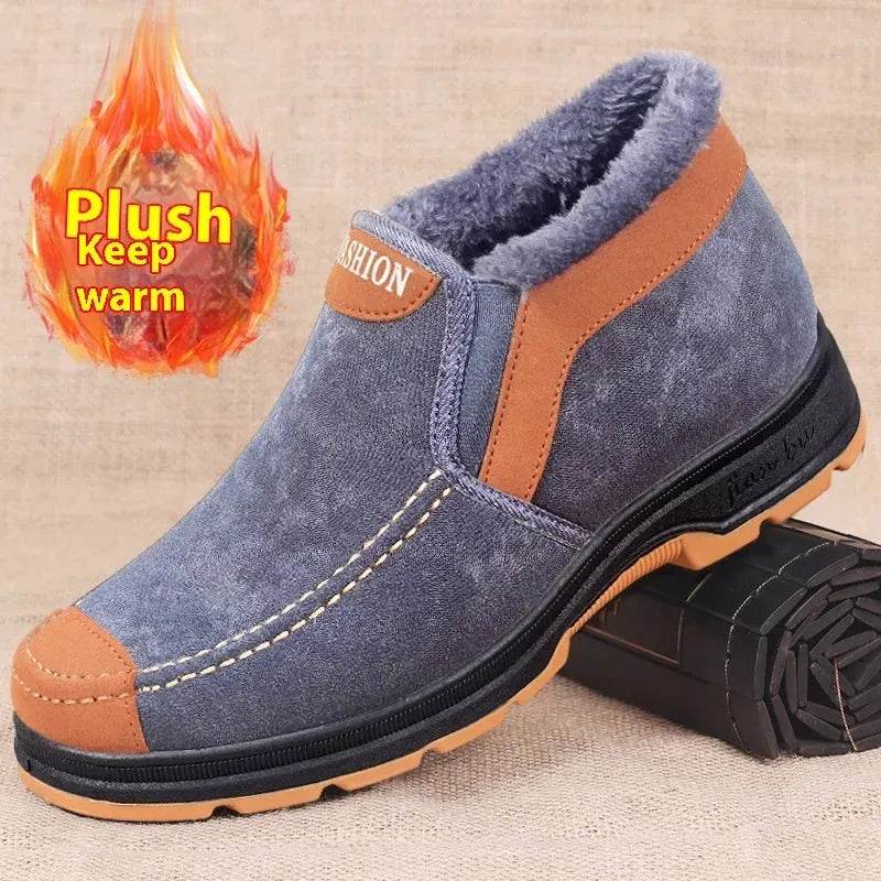 Men's Traditional Cotton Shoes Warm With Velvet Winter Boot - www.Shopthatapp.com