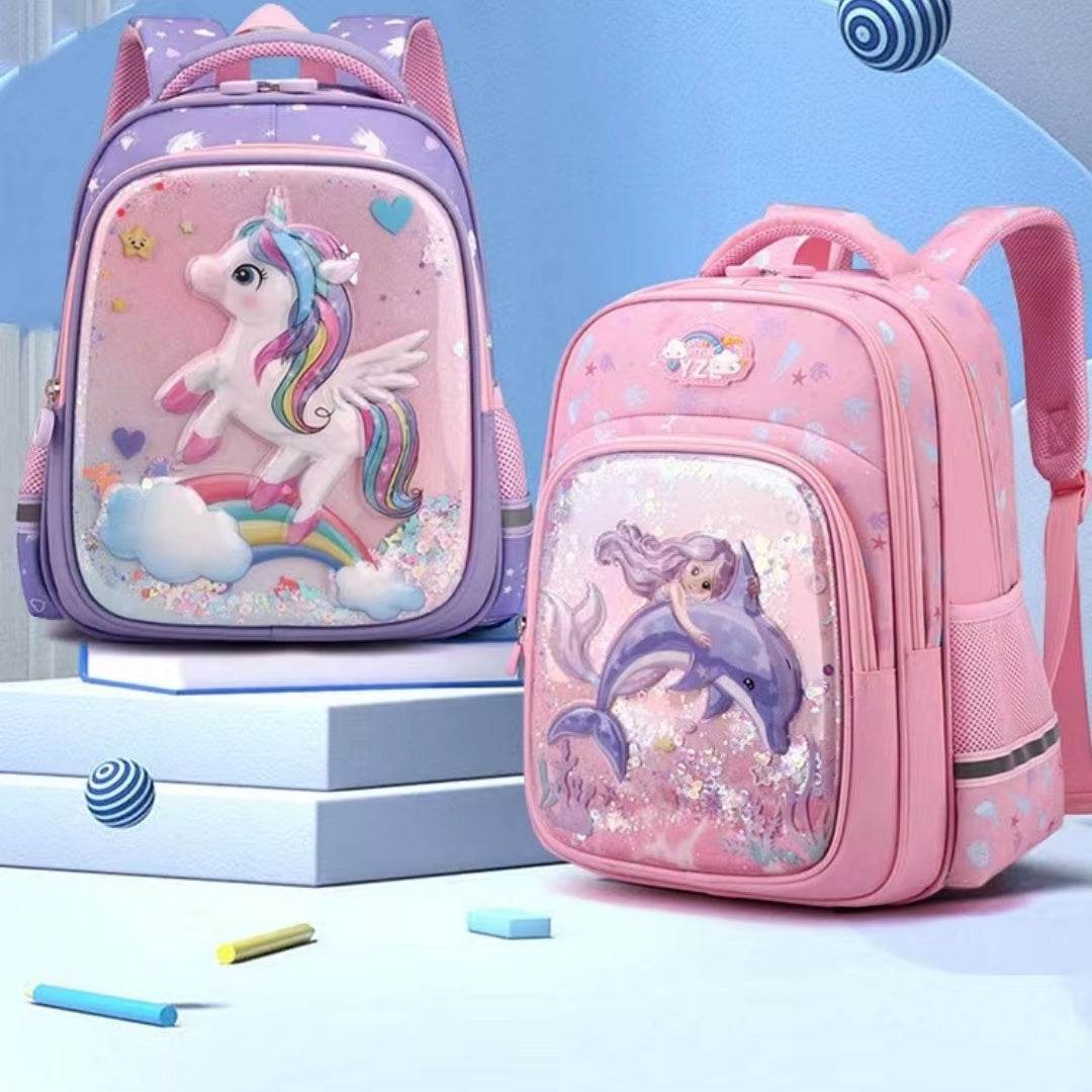 Primary School Cute Cartoon Mermaid Girls Backpack - www.Shopthatapp.com