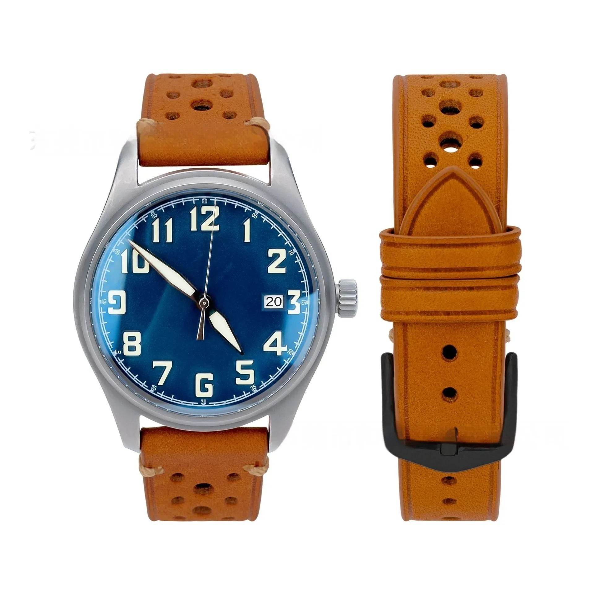 20mm Watch First Layer Cow Leather Watch Strap Retro Comfort - www.Shopthatapp.com