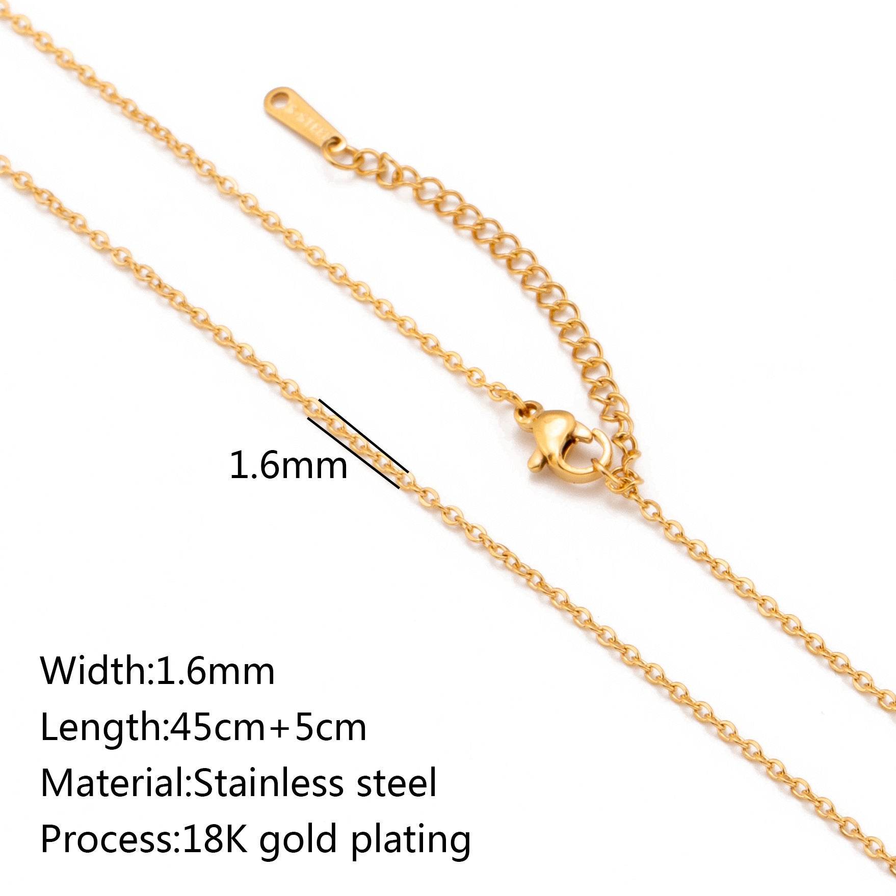 Stainless Steel Vacuum Vapor Plating 18K Gold Color Protection Lip Chain Necklace - www.Shopthatapp.com