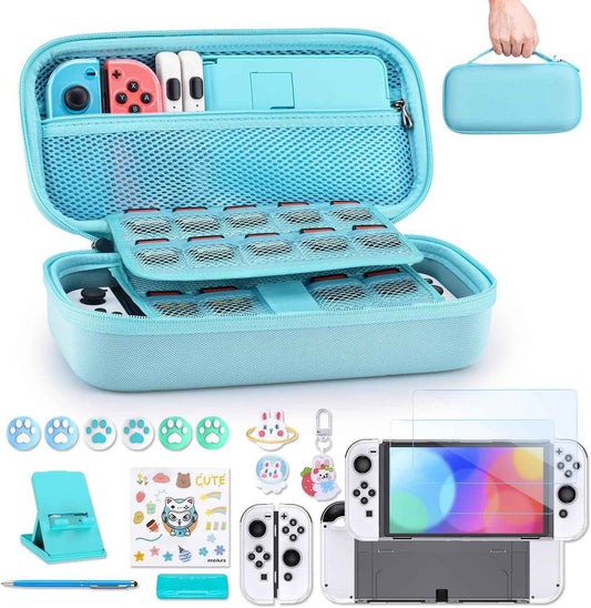 Étui de transport Nintendo Switch OLED 19 en 1 avec de nombreux extras !