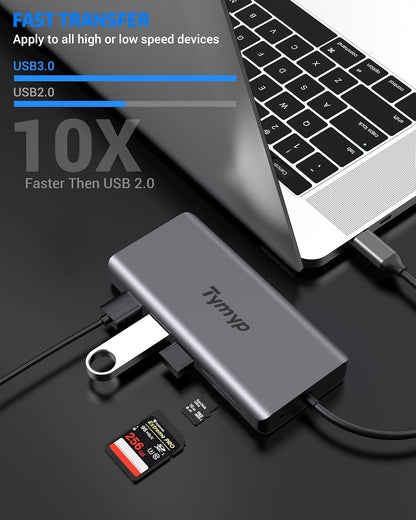 Station d'accueil 12 en 1 USB C Hub Triple écran pour ordinateur portable avec HDMI USB VGA