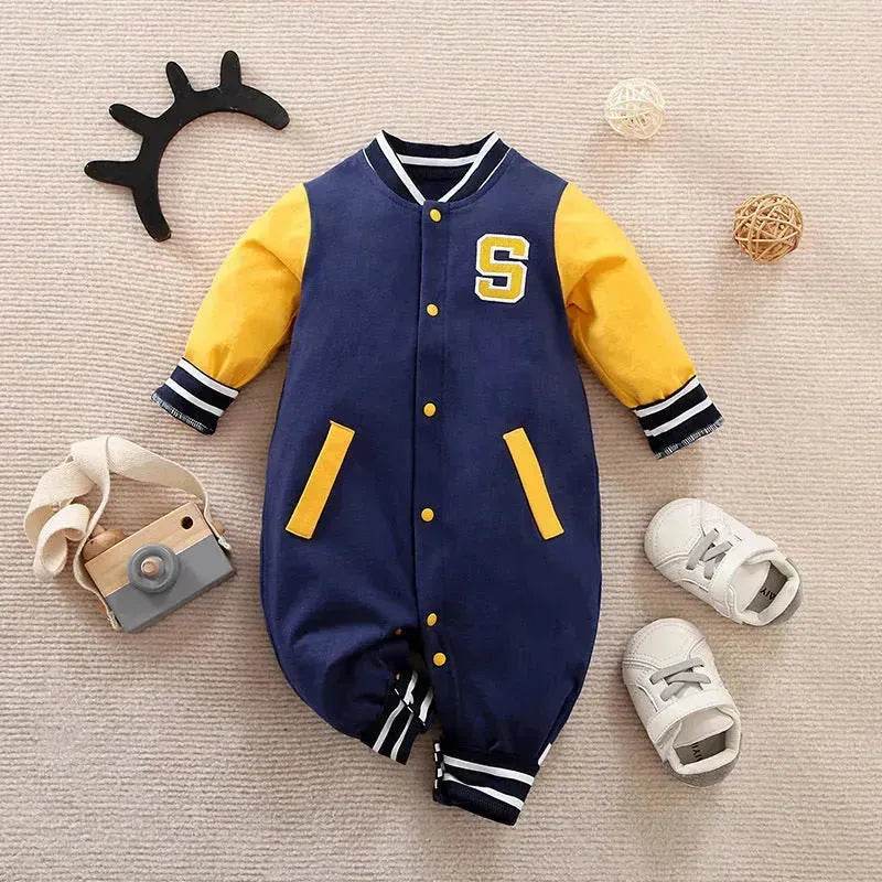 Baby One-piece Spring And Autumn Romper Baseball Uniform cloth - www.Shopthatapp.com