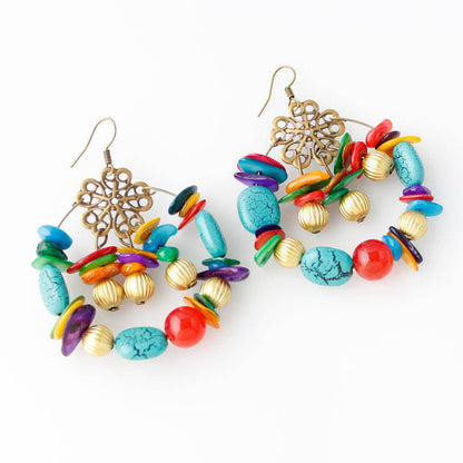 Bohemian style handmade beaded colorful Earrings - www.Shopthatapp.com