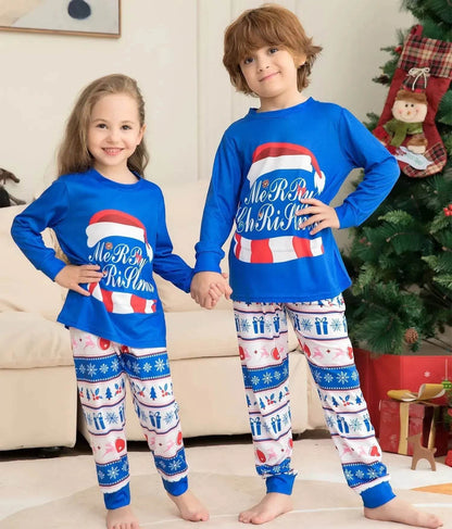 Matching Family Pajamas Sets Christmas PJ's Letter Print Top And Plaid Pants Jammies Sleepwear - www.Shopthatapp.com