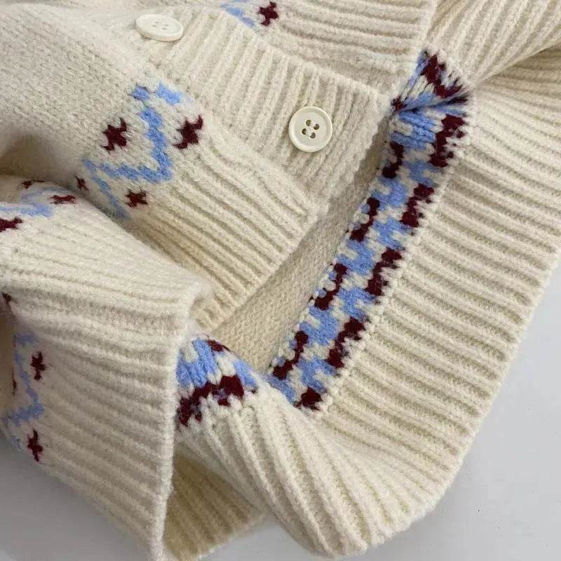 Thickened Jacquard button Knitted Sweater for Women Autumn And Winter - www.Shopthatapp.com