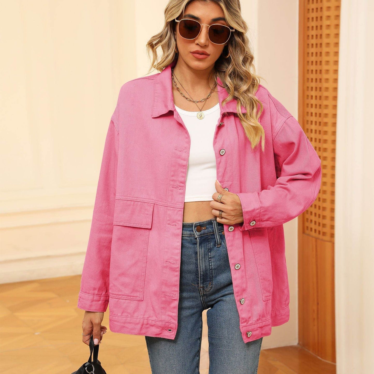 Casual Jean Jacket – Street Fashion Loose Fit Denim - www.Shopthatapp.com