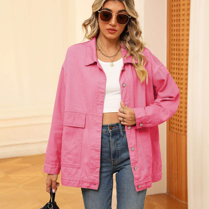 Casual Jean Jacket – Street Fashion Loose Fit Denim - www.Shopthatapp.com
