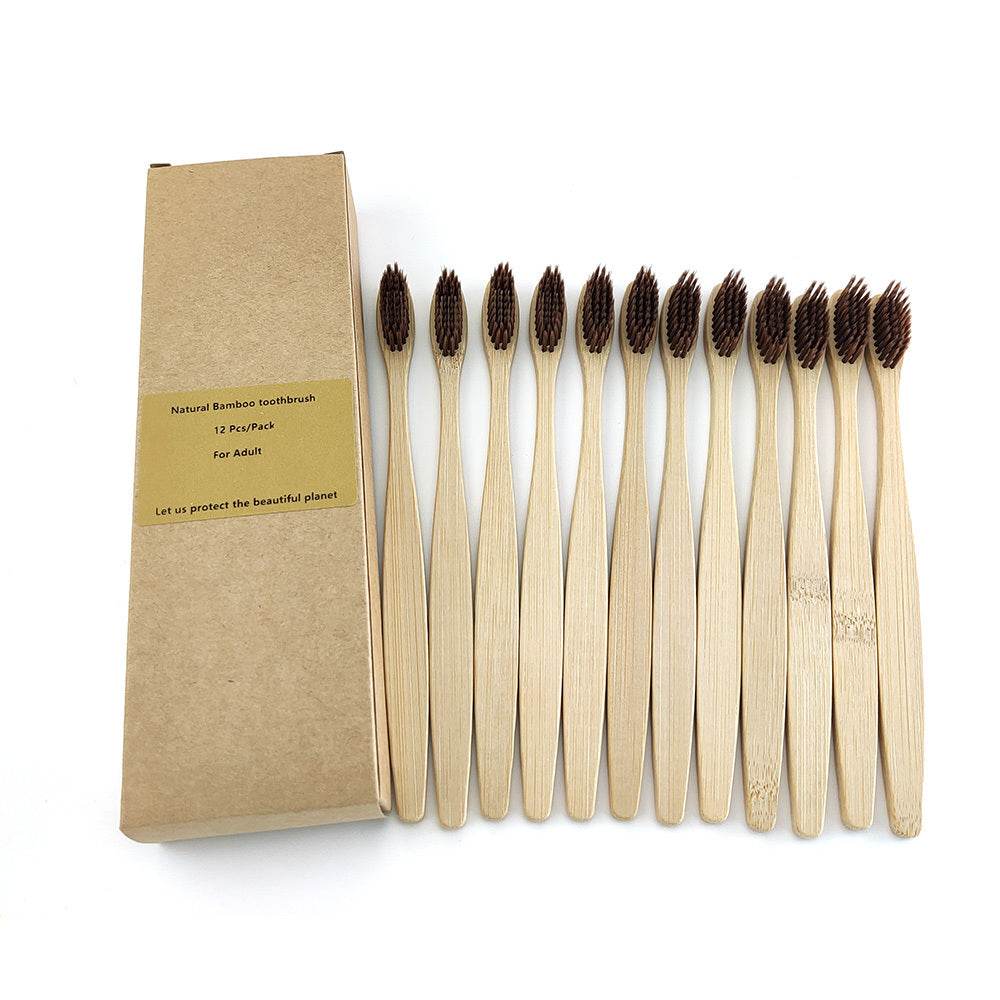 Eco friendly 12 Bamboo toothbrushes - www.Shopthatapp.com