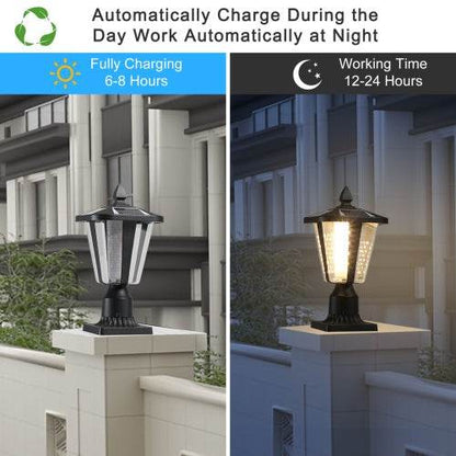 Solar Pillar Headlights With Dimmable LEDs 1-pack - www.Shopthatapp.com