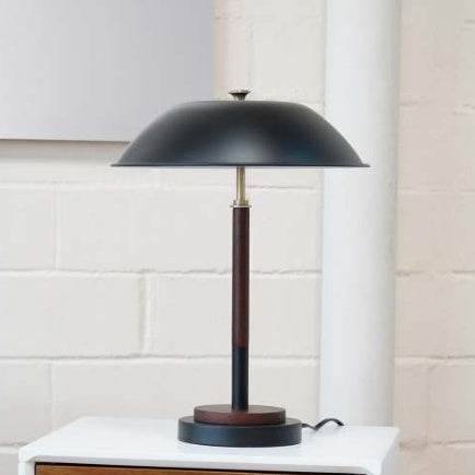 High Quality Hotel European Modern Bed Side Nightstand Decorative Led Table Desk Lamp, Cosmiclume Black Umbrella Shaped Table Lamp - Walnut - Bronze 110V - www.Shopthatapp.com