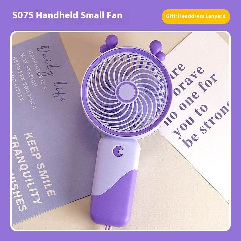 Small Handheld Fan Desktop Cartoon Mini Electric Usb Student Portable Gift - www.Shopthatapp.com