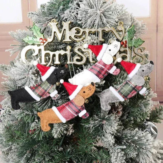 Christmas Decorations Dressing Sausage Dog Small Pendant - www.Shopthatapp.com
