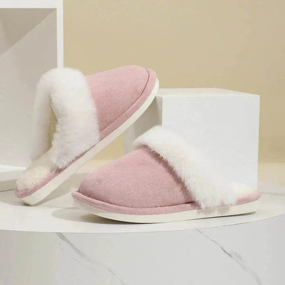 Winter Warm Plush Slippers Home Indoor Non-slip Bedroom Floor Soft Fuzzy Slipper For Couple Fashion Solid House Shoes - www.Shopthatapp.com