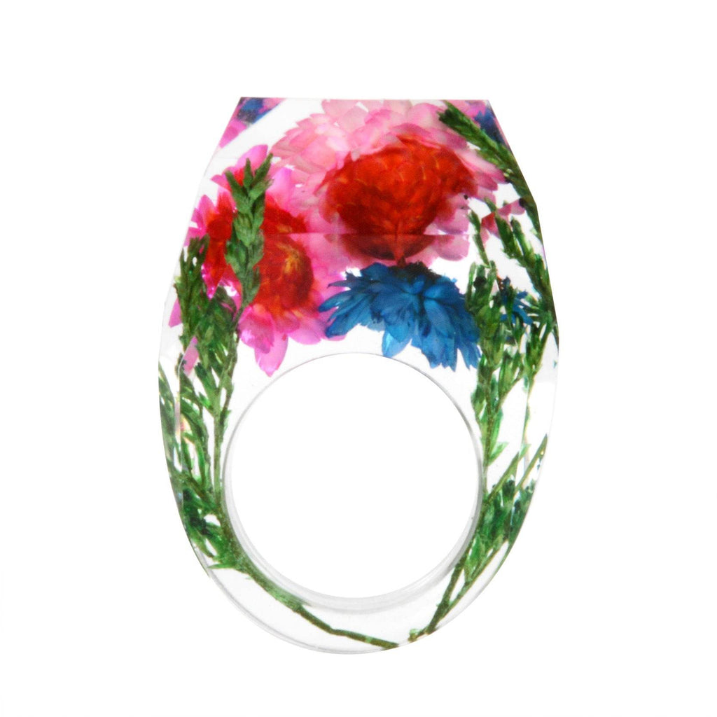 Dried Flower Resin Forest Handmade Dried Flower Epoxy Ring - www.Shopthatapp.com