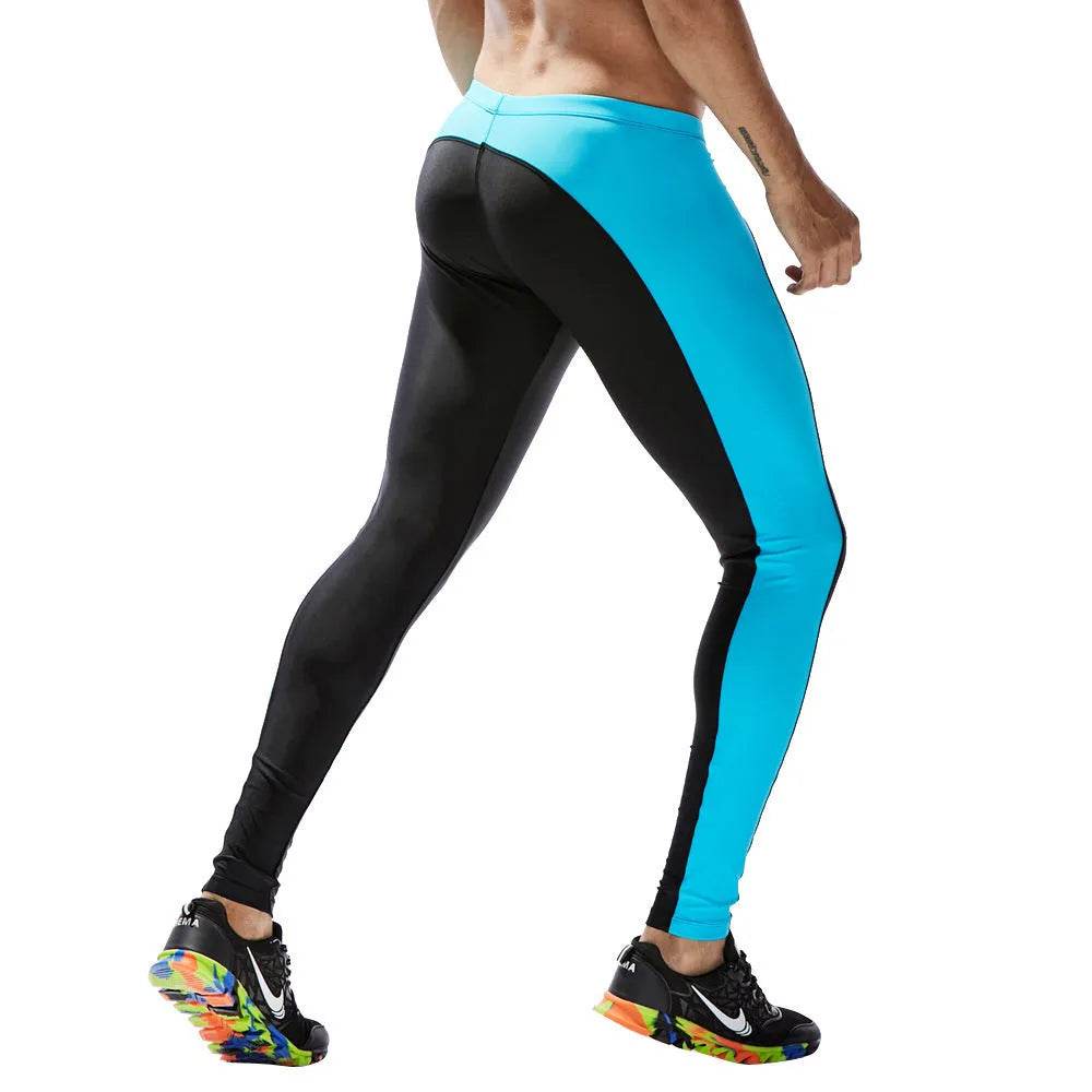 Men's color block Spandex sports yoga pants Long John Pant - www.Shopthatapp.com