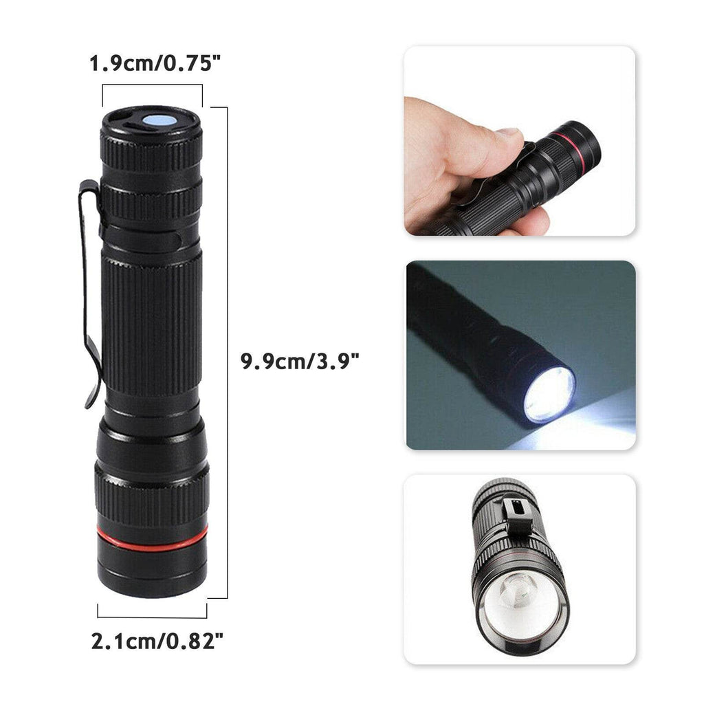 LED Military Flashlight USB Rechargeable Tactical Zoom Handheld Torch - www.Shopthatapp.com