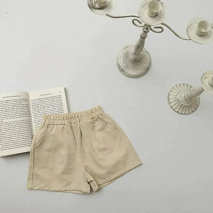 Casual Elastic Capri Pants Girls' Short pant for girls Neutral short pant for kids - www.Shopthatapp.com