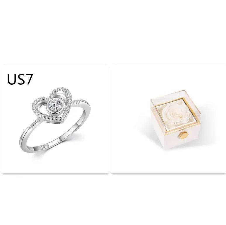 Fashion Acrylic Rotating  Valentine  Rose Jewelry gift  Box - www.Shopthatapp.com