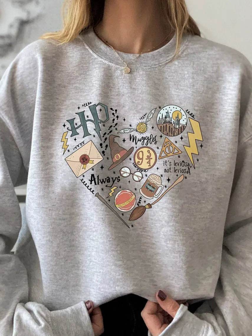 Digital Printing Sweater Hipster Round Neck Pullover Long Sleeve Sweater Women - www.Shopthatapp.com