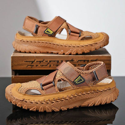 Summer Men's Hollow Mesh Surface Breathable Trendy Casual Shoes All-matching Sandals - www.Shopthatapp.com