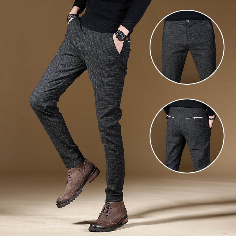 Fashion High Quality Men Spring Autumn Slim fit straight Trouser - www.Shopthatapp.com