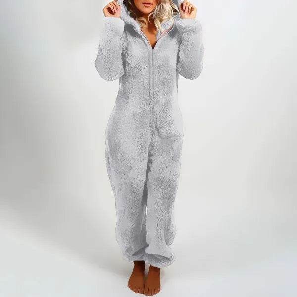 Women Polar Bear Winter hooded pajamas Jumpsuit Lounge wear Sleep wear - www.Shopthatapp.com