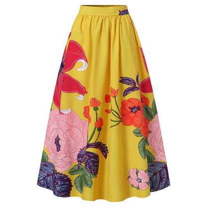 High Waist Maxi Prairie Floral Long Summer Skirt - www.Shopthatapp.com