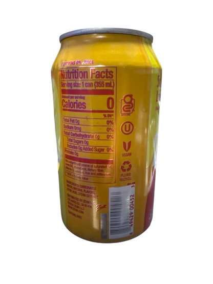 Zevia Zero Sugar Strawberry Lemon Burst Flavoured Soda 355ML - Canadian Edition