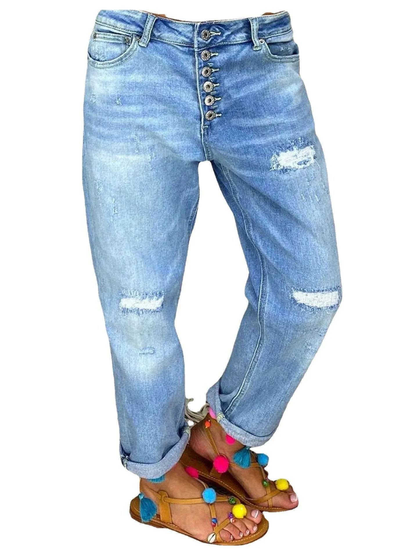 Jeans High-waisted Jeans Summer Jeans Loose Slim Jeans Straight Daddy Pants - www.Shopthatapp.com