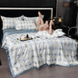 Printed Washed Tencel Summer Cooling Duvet Four-piece Set - www.Shopthatapp.com
