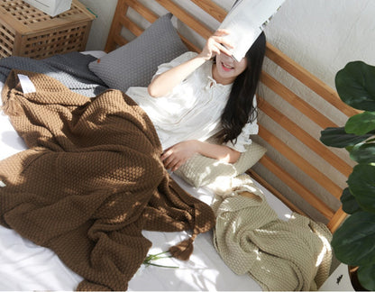 Fringed Knitting Blanket Wool Blanket - www.Shopthatapp.com