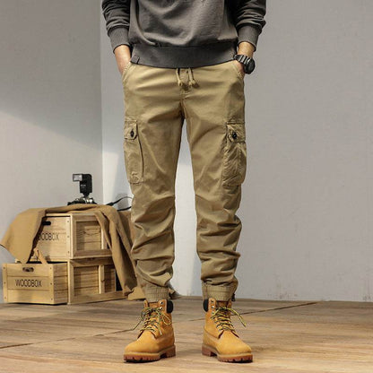 New Retro Ankle-tied Loose Overalls Versatile Casual Cargo Pant men - www.Shopthatapp.com