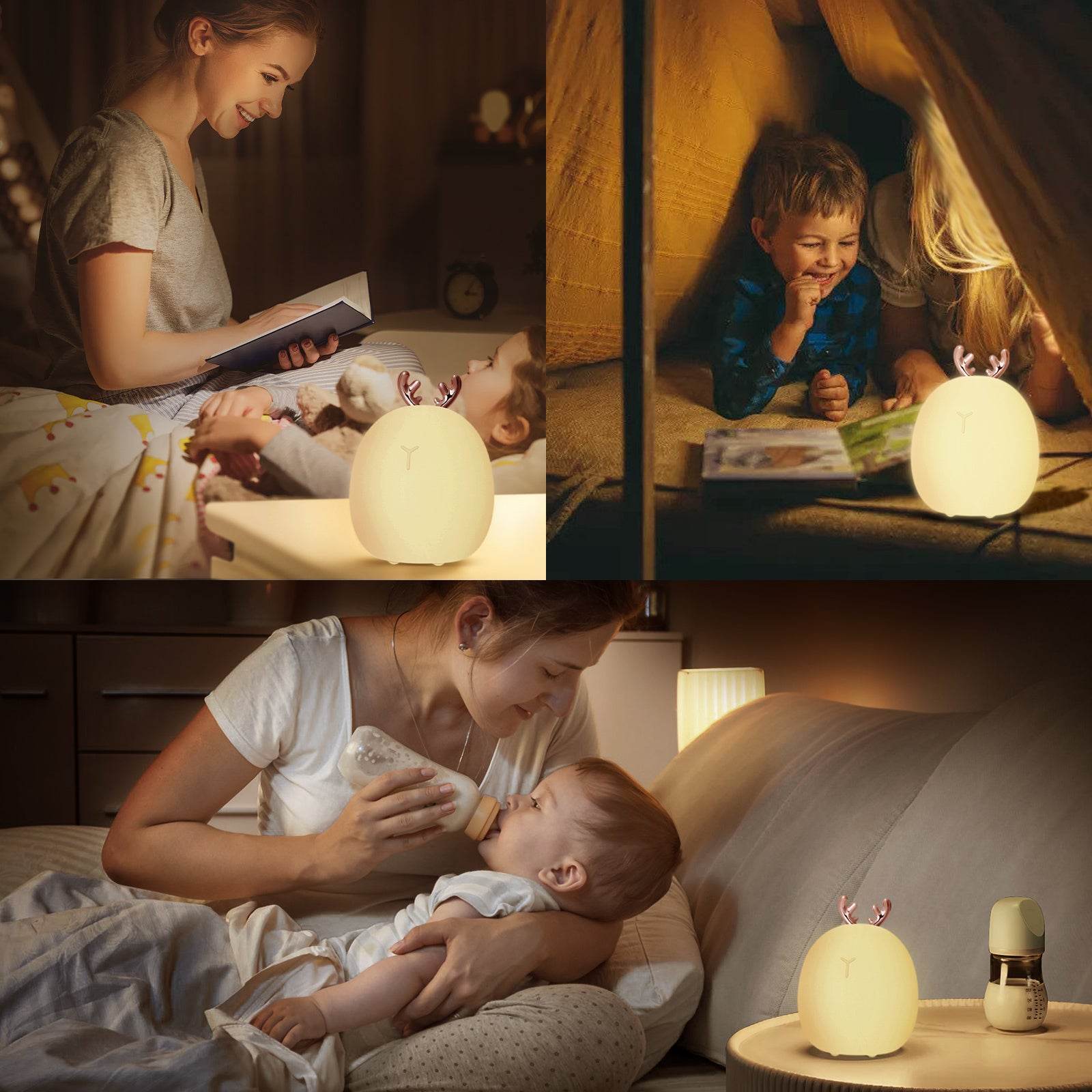 Baby Feeding, Adjustable, Creative, Rabbit, Elk Touch Light, Clap Light, Small Electric Light, Soft Baby Lamp toy - www.Shopthatapp.com