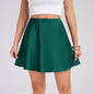 Boutique Mini Satin Skirt High Waist Elastic Solid Color flared skirt - www.Shopthatapp.com