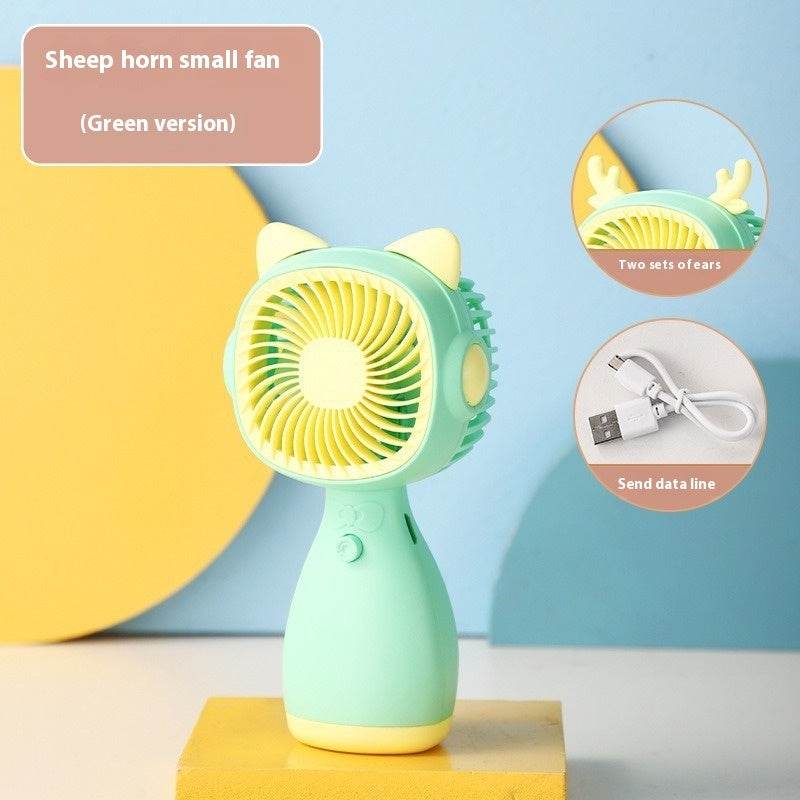 Small Handheld Fan Desktop Cartoon Mini Electric Usb Student Portable Gift - www.Shopthatapp.com