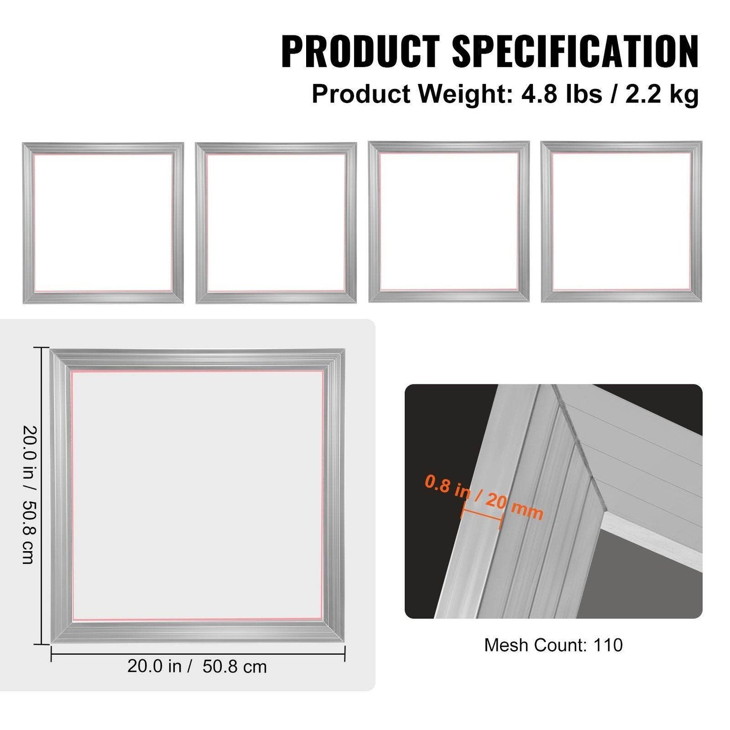 Screen Printing Kit, 4 Pieces Aluminum Silk Screen Printing Frames - www.Shopthatapp.com
