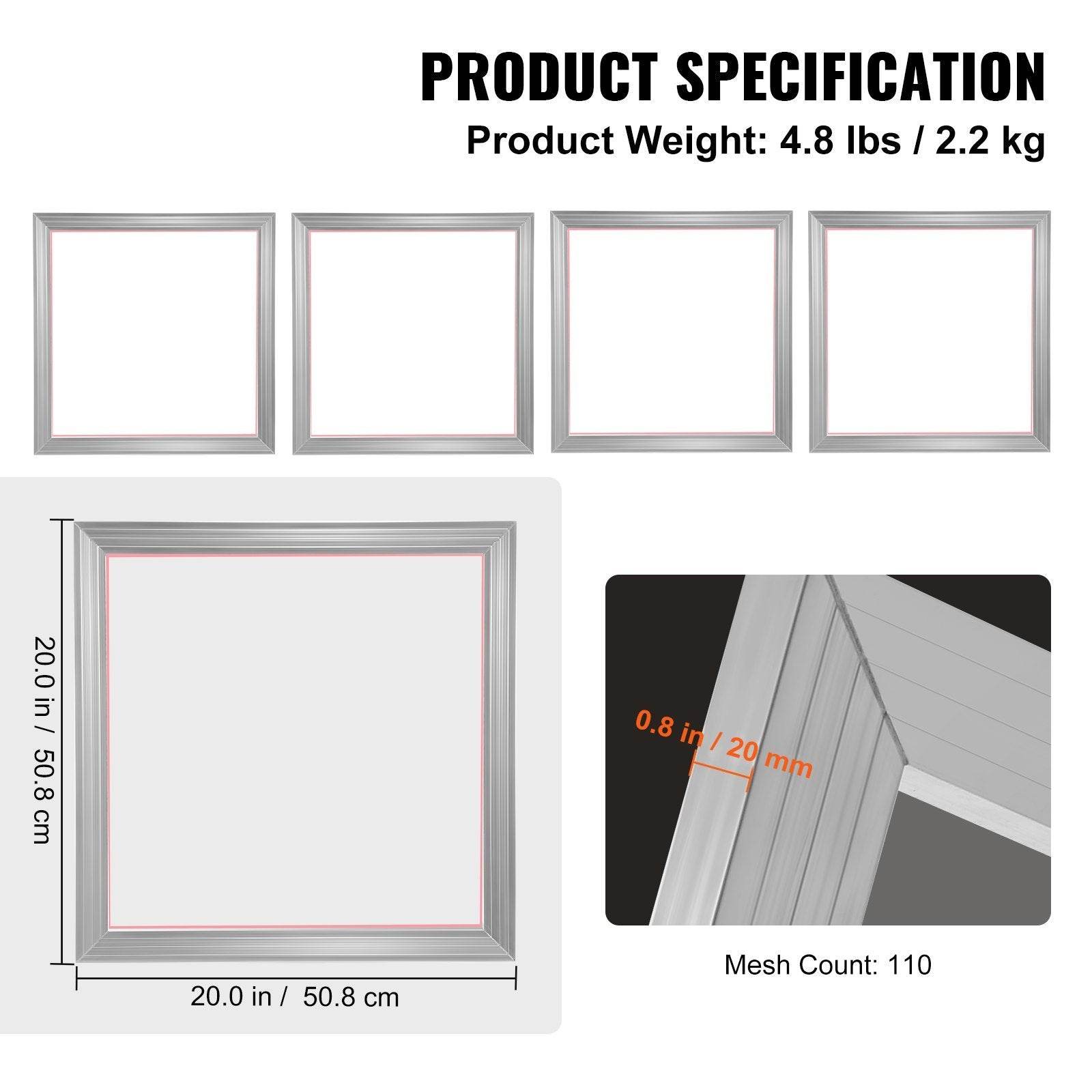 Screen Printing Kit, 4 Pieces Aluminum Silk Screen Printing Frames - www.Shopthatapp.com