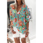 Women Casual Spring Summer New Style Blouse top Printing V-Neck Long-Sleeved - www.Shopthatapp.com