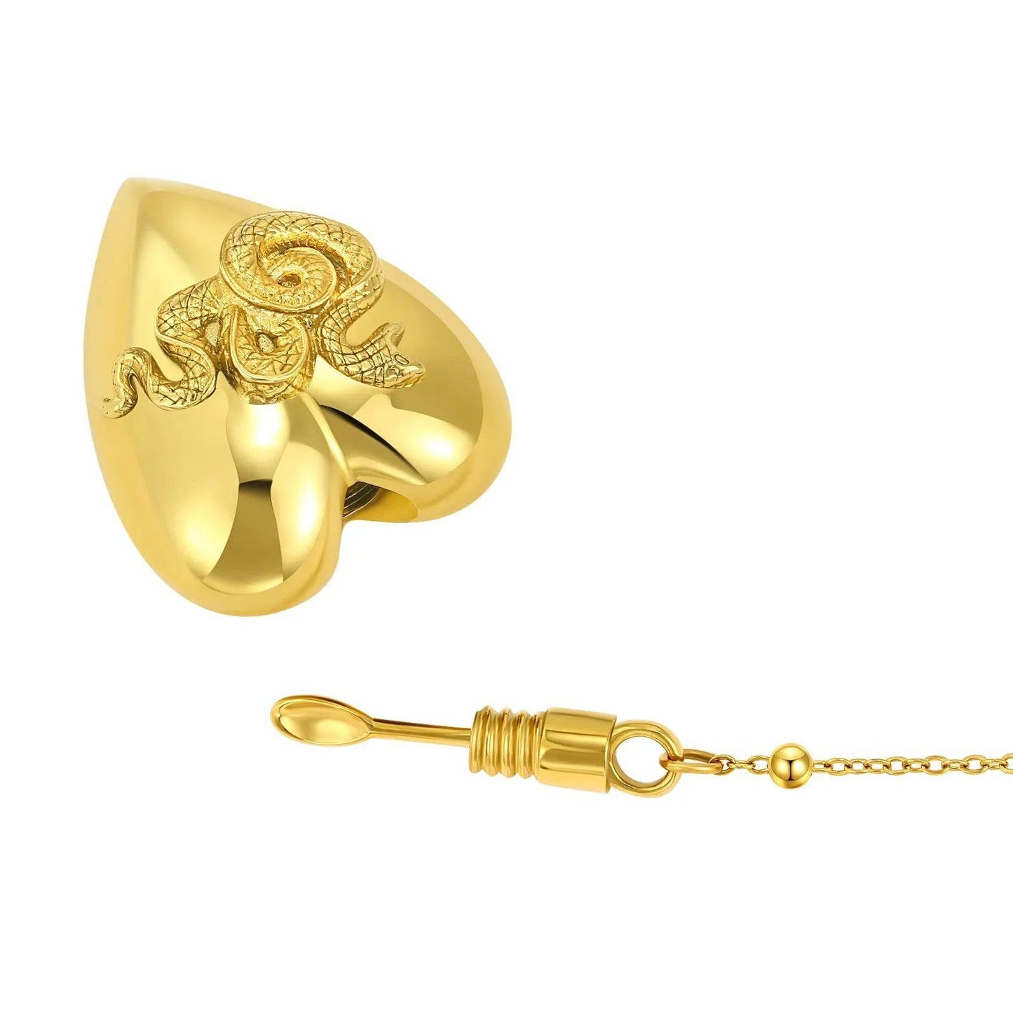 18k Gold Detachable Love Necklace With Snake Carving Fashion Personality Clavicle Chain Necklace For Valentine's Day Loved Memorial Jewelry - www.Shopthatapp.com