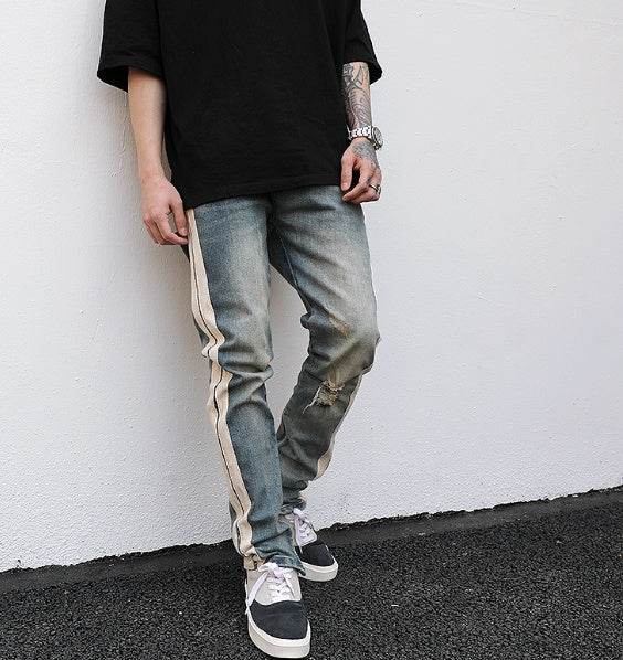 Distressed Retro Denim Jeans Pant Men - www.Shopthatapp.com